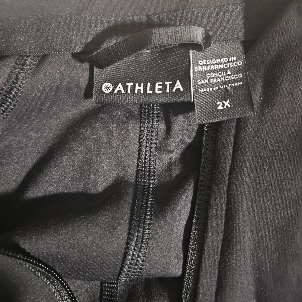 Athleta Black Salutation Performance Zip Jacket N… - image 2